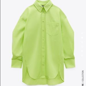 *NWT* Zara Green Oversized Button Down